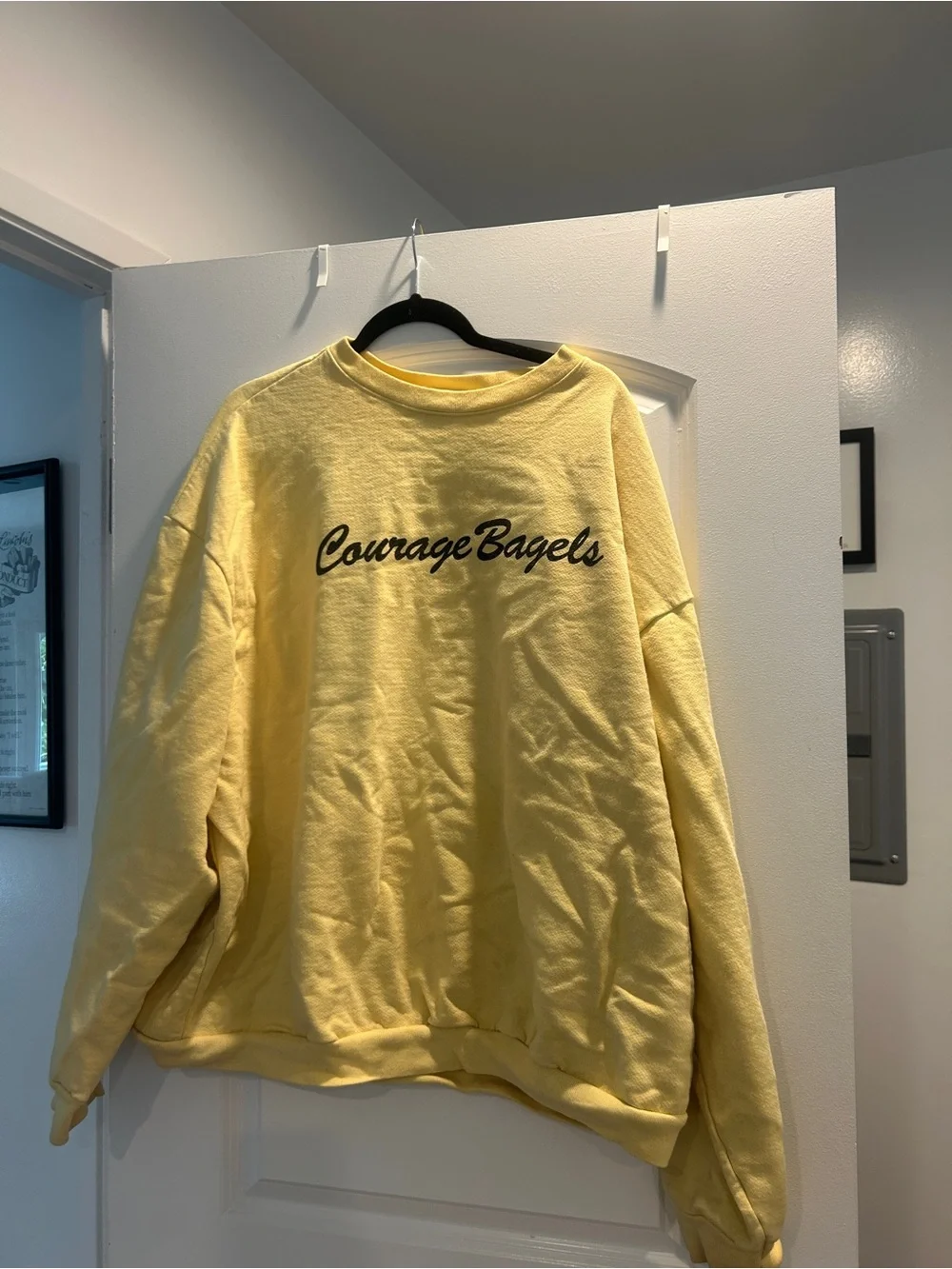 Unisex Courage Bagels Yellow Crewneck Sweatshirt